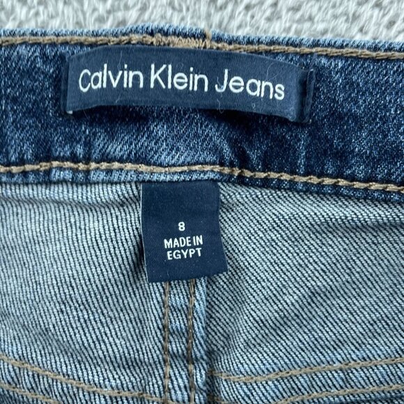 Calvin Klein Womens Straight-Leg High Rise Dark Wash Jeans NWT 0862 - Picture 7 of 11